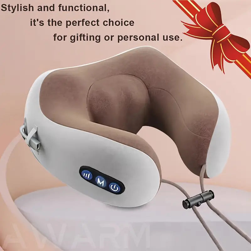 Electric Neck Massager with Heat - U-shaped Massage Pillow