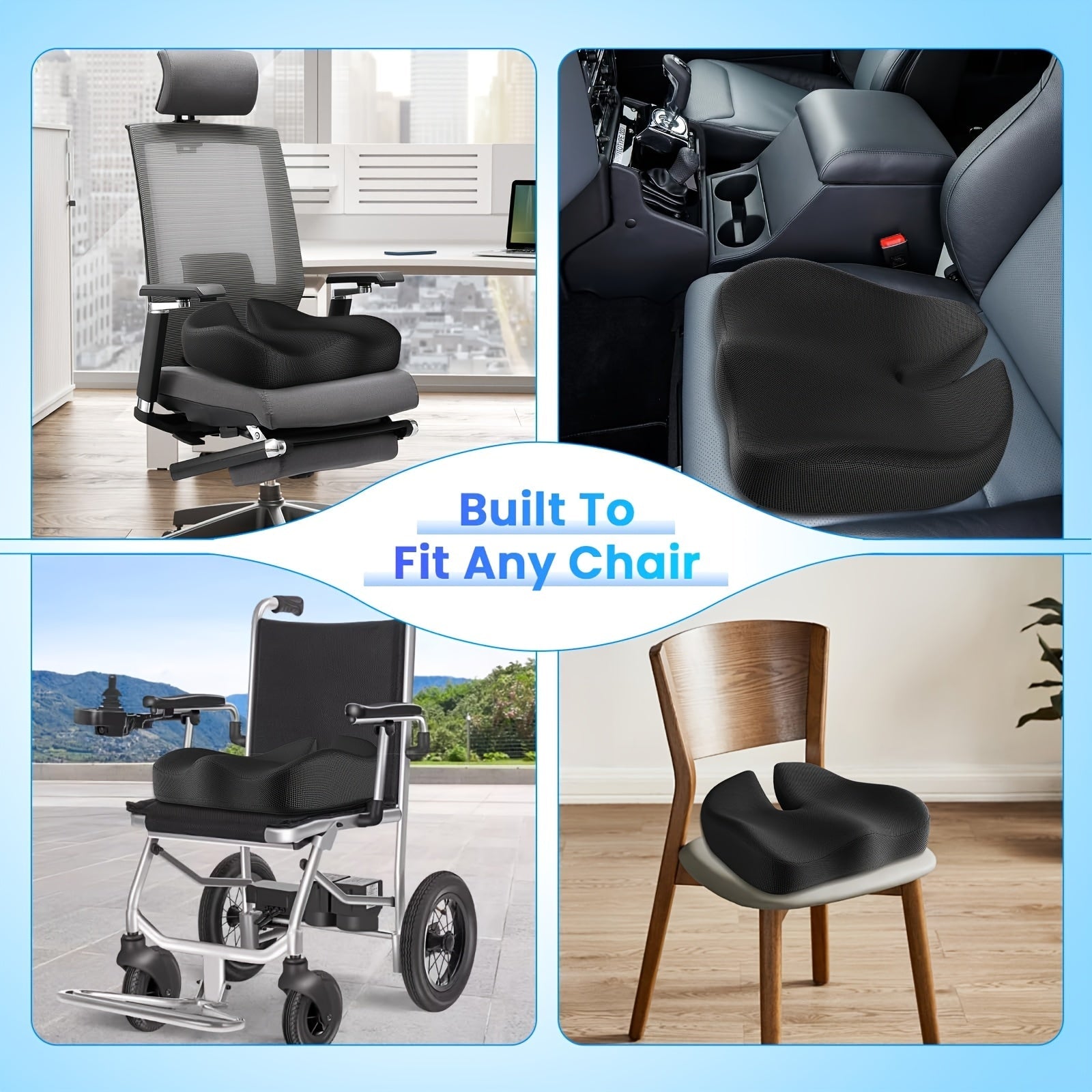 NNETM Memory Foam Seat Cushion with Extra Soft Ergonomic