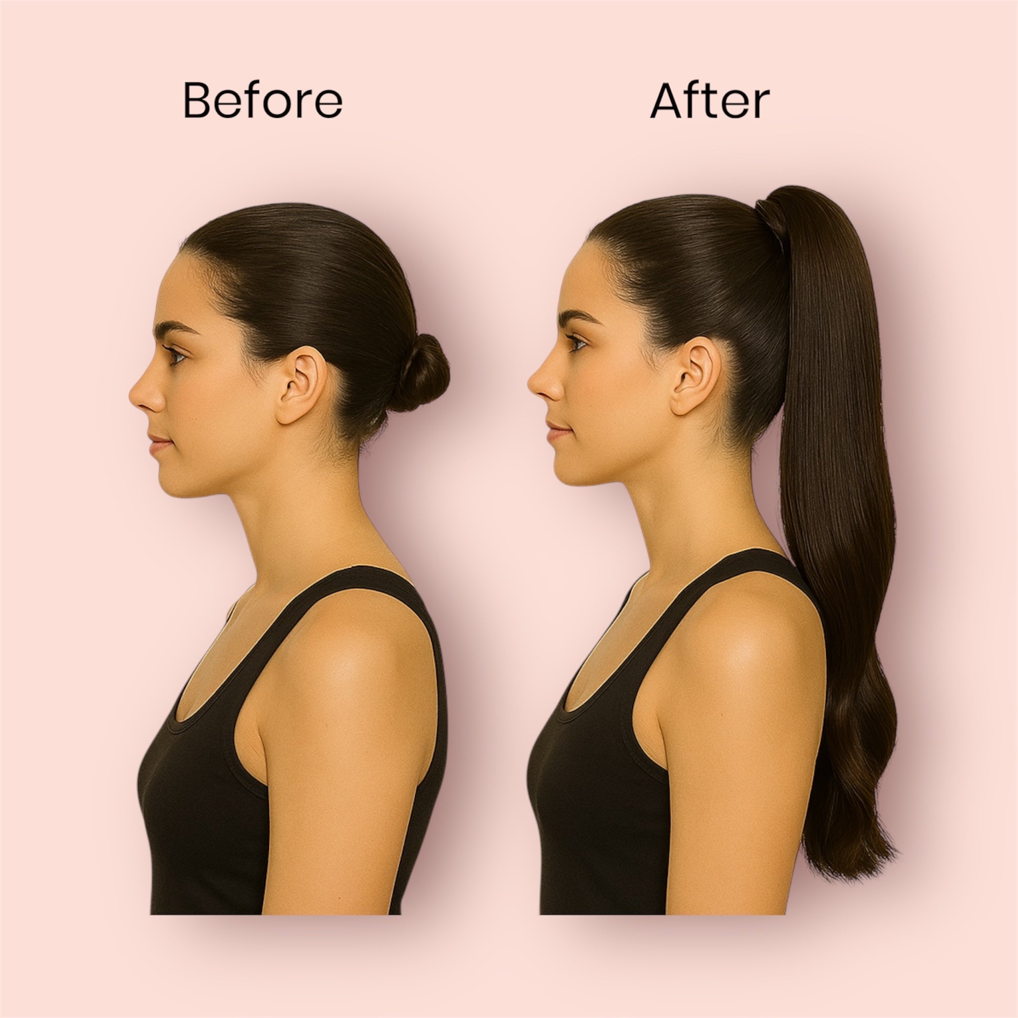 Ponytail Clip In Medium Brown #4