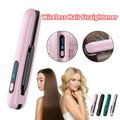 NNEDSZ Green Wireless Rechargeable Hair Straightener with 5000mAh Battery - Portable Design & Adjustable Temperature