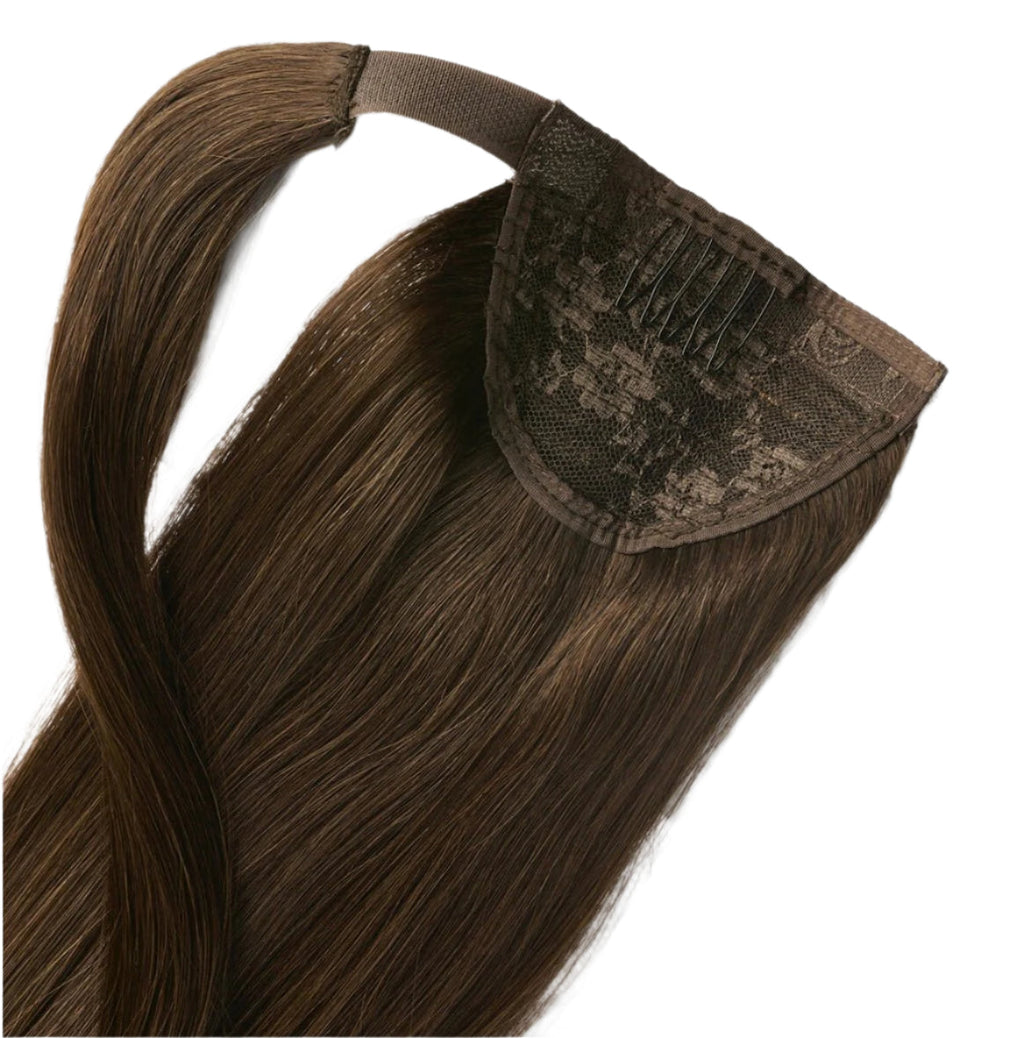 Ponytail Clip In Medium Brown #4